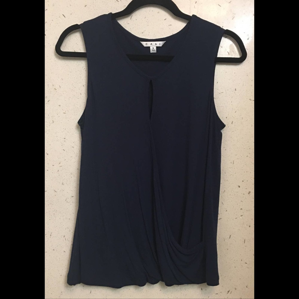 Cabi Keyhole Crossover Loose Fit Sleeveless Shirt
